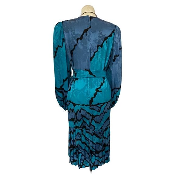 Umi Collections by Anne Crimmins Vintage Blue/Black Dress Size 10 - Picture 6 of 11